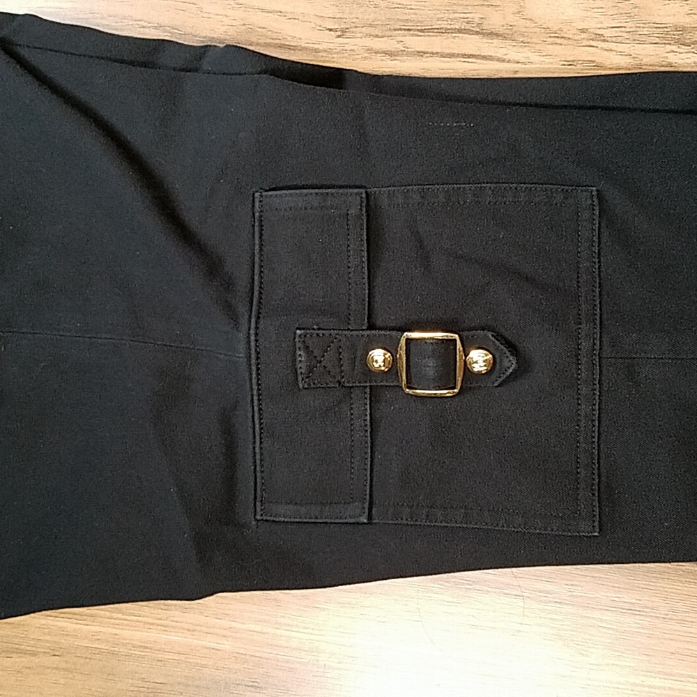 ST JOHN SPORT By Marie Gray Utility Cargo Black Cotton Spandex Pants 4 - Picture 4 of 17